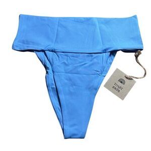 NWT Free People x Toast Swim Women's Banded‎ Waist Bikini Bottoms XS Sky Blue